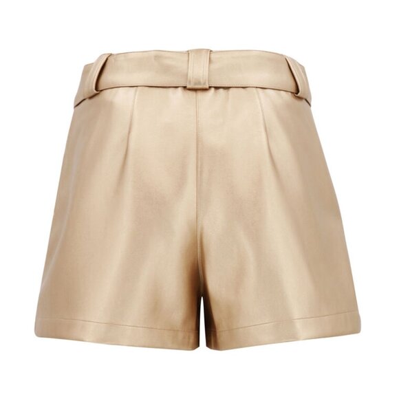 NWOT Christy Lynn Indigo Vegan Leather Short in Metallic Light Gold - Picture 3 of 11